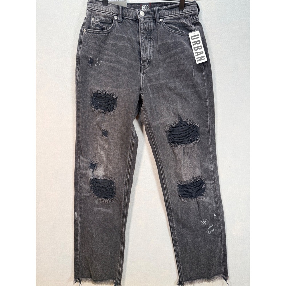BDG Urban Outfitters‎ High Rise Slim Straight Jeans Washed Black 28 Distressed